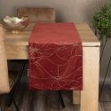 Eurofirany BLINK / 18 Velvet table runner with water lily leaf pattern, 35X180 cm, color: brick Eurofirany BLINK / 18 Velvet table runner with water lily leaf pattern, 35X180 cm, color: brick