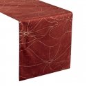 Eurofirany BLINK / 18 Velvet table runner with water lily leaf pattern, 35X180 cm, color: brick Eurofirany BLINK / 18 Velvet table runner with water lily leaf pattern, 35X180 cm, color: brick