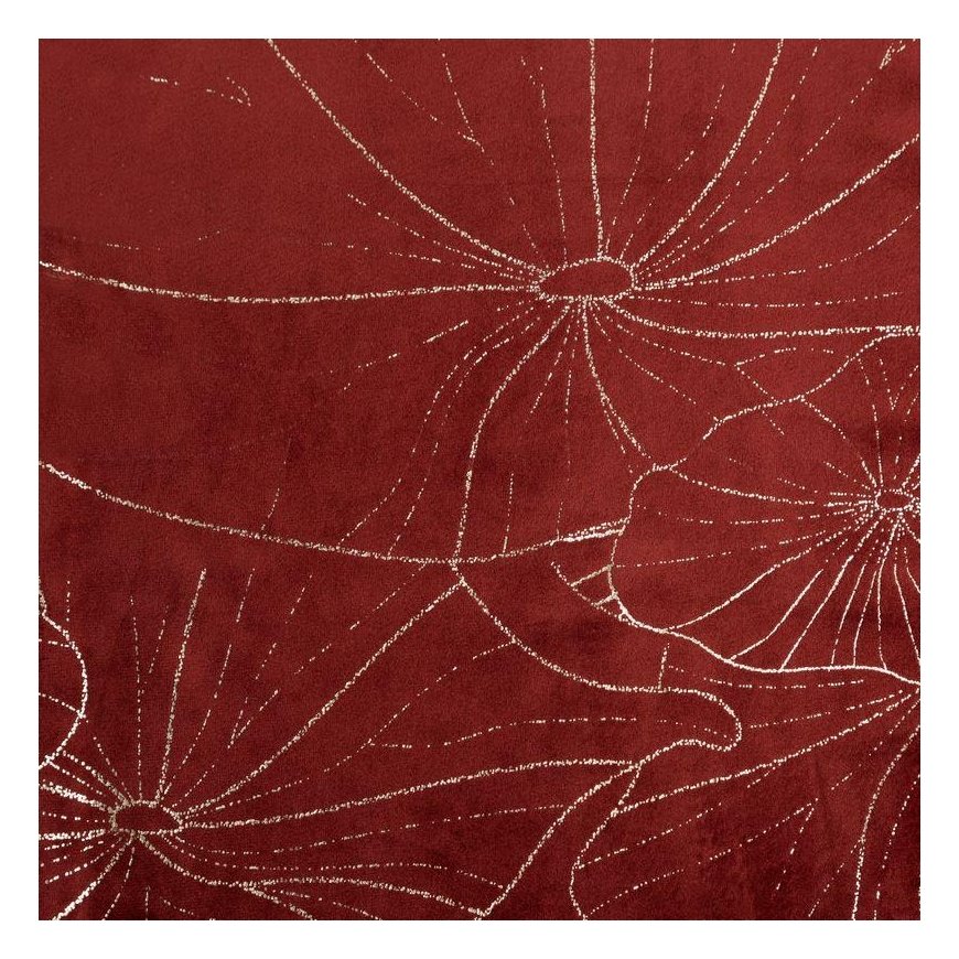 Eurofirany BLINK / 18 Velvet table runner with water lily leaf pattern, 35X180 cm, color: brick – 4