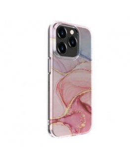 Evelatus Apple iPhone 15 Pro Max PC Customized Print Design Marble Pink