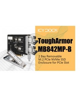 Icy Dock ToughArmor 2x M.2 NVME to PCIe 4.0 x8 card bifurcation w/tra