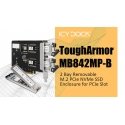 Icy Dock ToughArmor 2x M.2 NVME to PCIe 4.0 x8 card bifurcation w/tra Icy Dock ToughArmor 2x M.2 NVME to PCIe 4.0 x8 card bifurcation w/tra