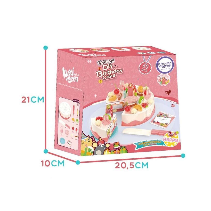 Illuminated sliceable cake with decoration accessories 40 pcs. Whoopie – 4
