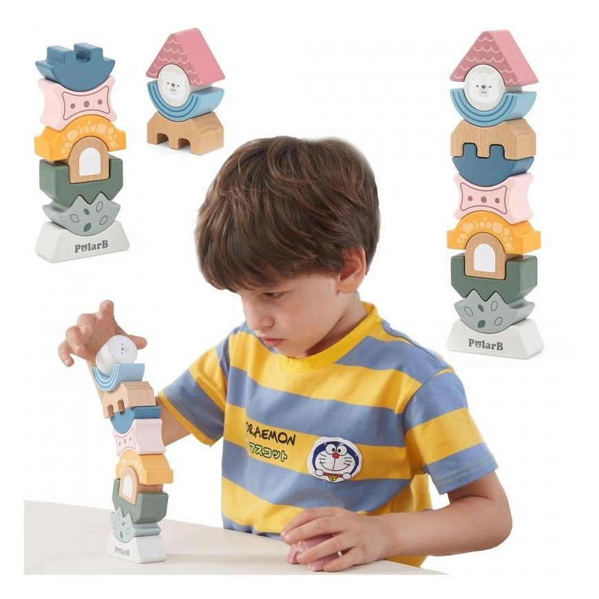 Wooden block puzzle tower for children PolarB Viga – 2