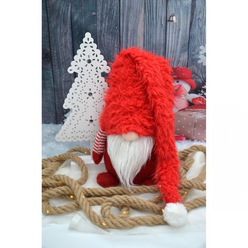 Saska Garden Large elf with fur hat 20x18x86CM – 4
