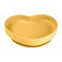 CANPOL BABIES silicone plate with attachment, 6 months+, HEART, 80/309_yel