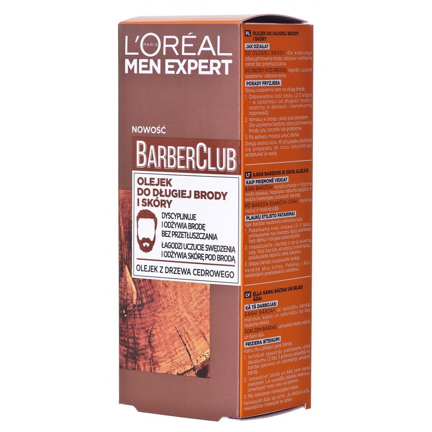 L’Oreal Paris Ilgos barzdos ir veido odos aliejus L'Oreal Paris Men Expert Barber Club vyrams 30 ml – 2