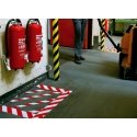 Warning tape Tesa, 33 m 50 mm, white/red Warning tape Tesa, 33 m 50 mm, white/red
