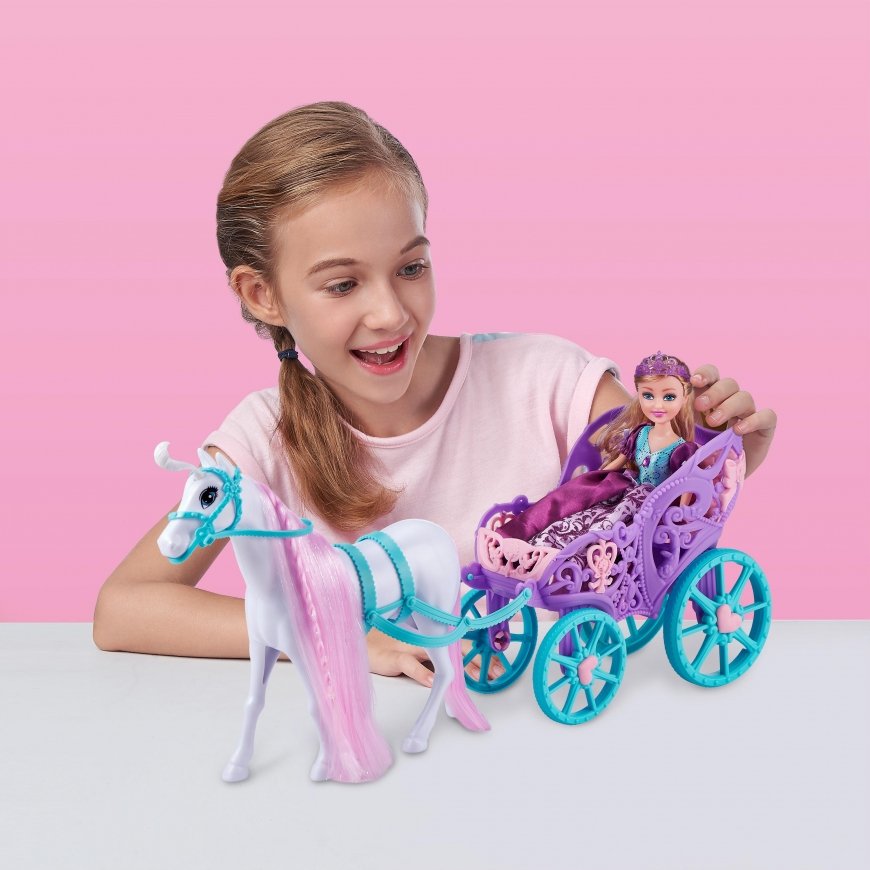 SPARKLE GIRLZ lėlės rinkinys karališkasis žirgas su karieta, 10068 – 4