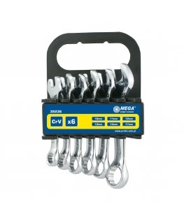 35236 Short combination wrenches CrV set of 6 pieces, 10-17mm, Mega
