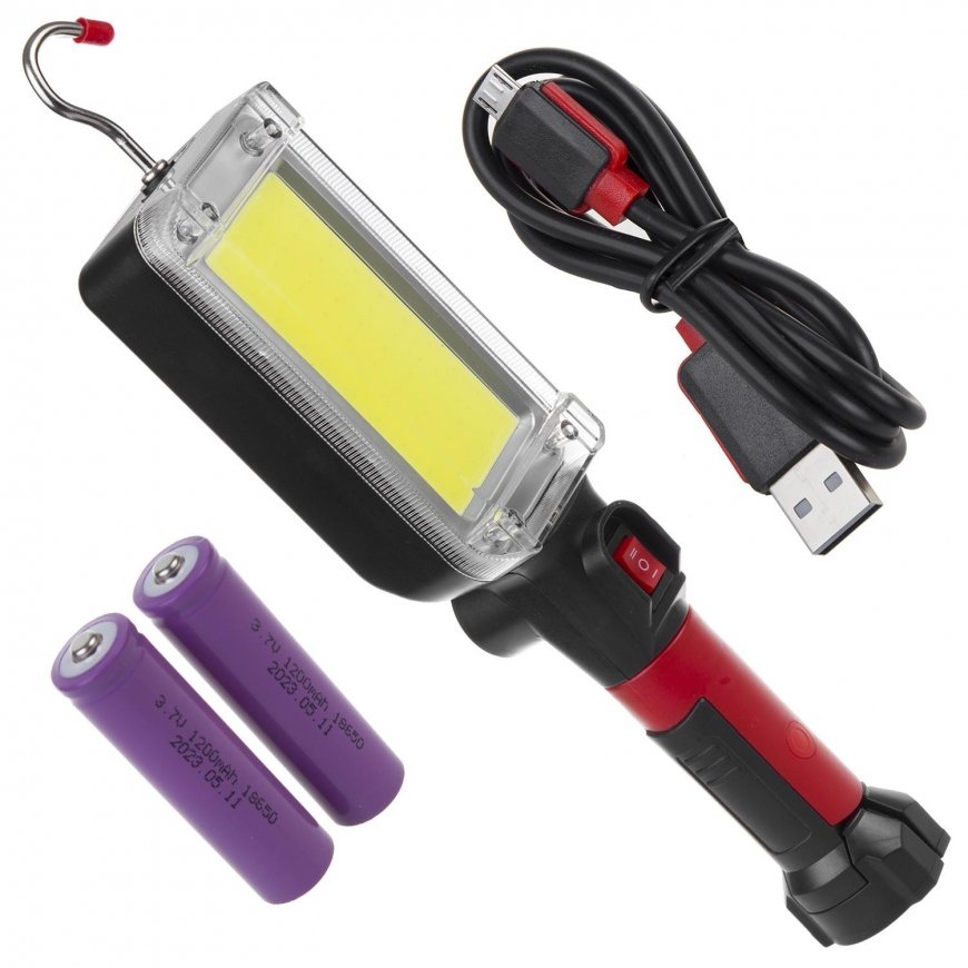 Maclean COB magnetic workshop lamp, 2x1200mAh
