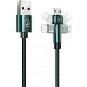 USAMS Kabelis pleciony sukamasis U60 2A microUSB žalias|žalias 1m SJ478USB02 (US-SJ478)