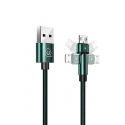 USAMS Kabelis pleciony sukamasis U60 2A microUSB žalias|žalias 1m SJ478USB02 (US-SJ478)