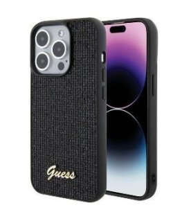 Guess - iPhone 15 Pro HC PU DISCO SCRIPT METAL Black