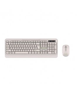 Tellur Green Wireless Keyboard and Mouse Nano Recever Creame