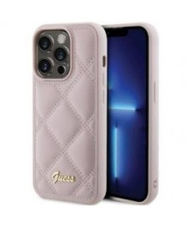 Guess Apple iPhone 15 Pro HC PU QUILTED METAL LOGO Pink