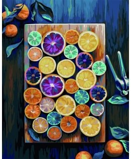 Beldizart (SALE) Wizardi paint by number kit. Fruit mix 40x50 cm T307