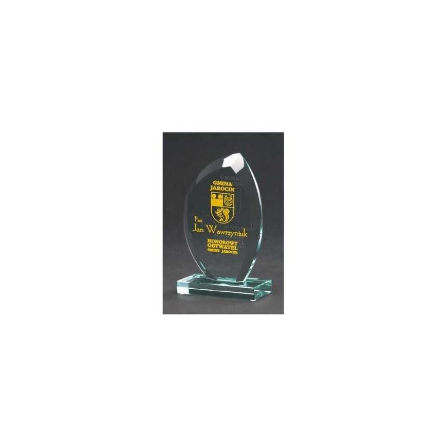 Tryumf Engraved glass trophy with case + paint filling – 2