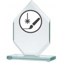 Detail Engraved glass trophy + paint filler