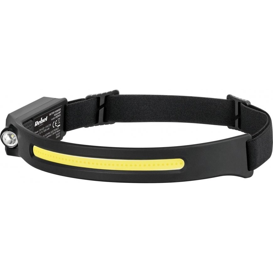 Rebel Įkraunamas priekinis žibintas (5 W COB + 3 W LED) - galvos juosta – 5