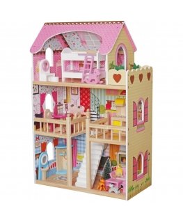 Enero Toys Medinis lėlių namelis 60x33x90 cm