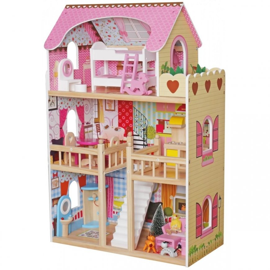 Enero Toys Wooden dollhouse 60x33x90 cm