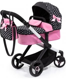 Doll pram BAYER Design 17060AA Xeo deep Black, Pink