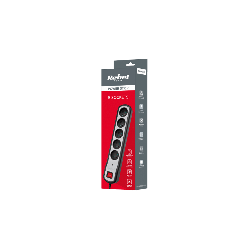 Rebel electrical network extension cord 5 sockets 1.5m - 3x1.5mm – 2