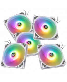 Bitspower Notos RGB PWM ventiliatorius, 120mm - baltas, 5 vnt