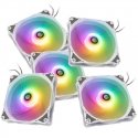 Bitspower Notos RGB PWM ventiliatorius, 120mm - baltas, 5 vnt Bitspower Notos RGB PWM ventiliatorius, 120mm - baltas, 5 vnt