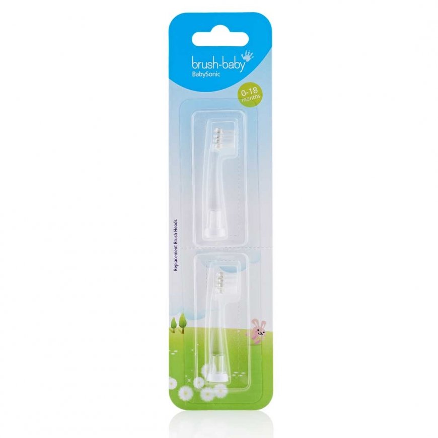 Brush-Baby BRB052 hammasharjan pää 2 kpl Läpinäkyvä