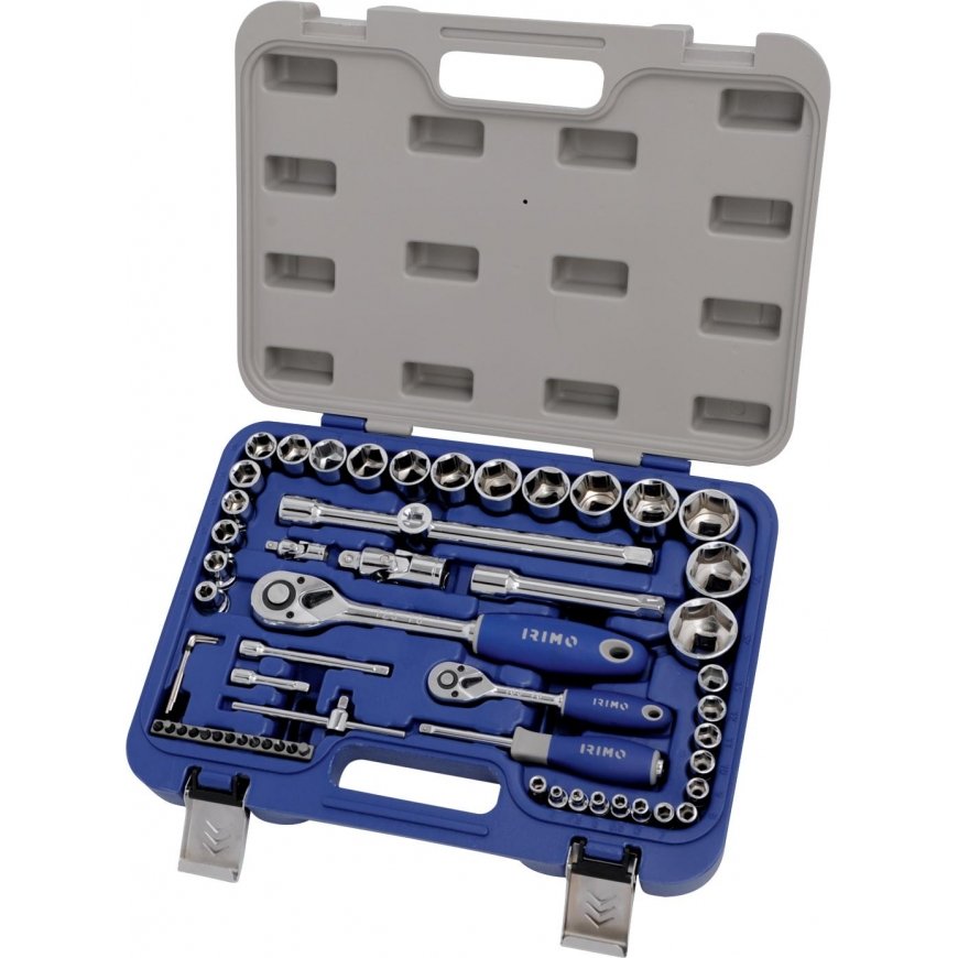 Set of heads, accessories and ratchets 1/2 "and 1/4" 58 pcs. 4-32mm IRIMO