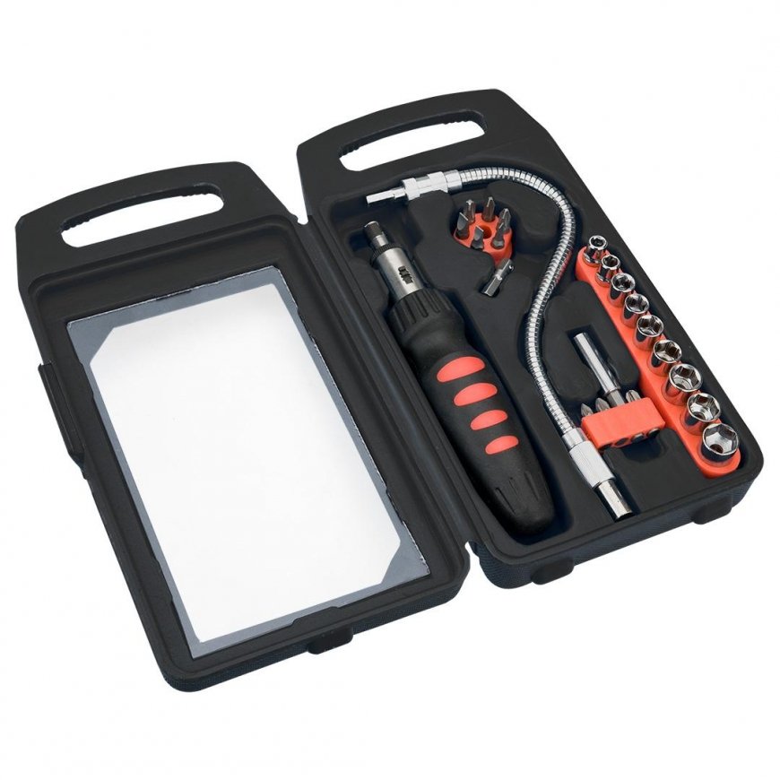 Top Tools Į viršų Įrankiai Atsuktuvų antgaliai ir lizdai su rankena 22 vnt. (39D185) – 3