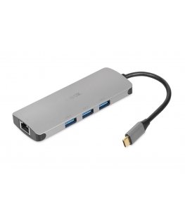 iBox IUH3RJ4K notebook dock/port replicator USB 3.2 Gen 1 (3.1 Gen 1) Type-C Power Delivery 100W Silver