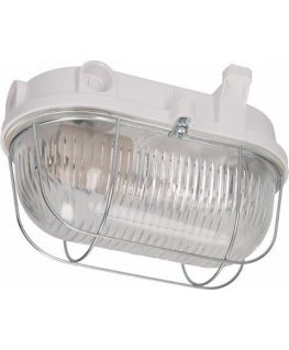 Orno OVAL 100 7063NB šviestuvas, 100W, E27, IP54, stiklinis difuzorius, plieno gaubtas, bakelitinis pagrindas