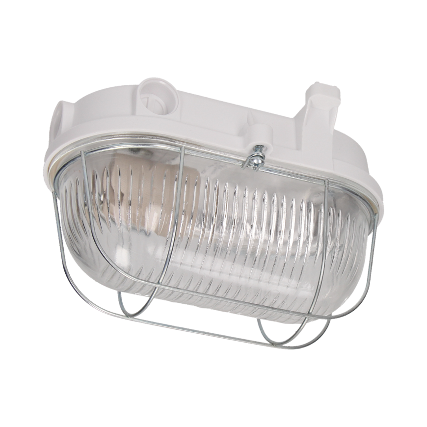 Orno OVAL 100 7063NB lamp, 100W, E27, IP54, glass diffuser, steel cover, bakelite base – 2