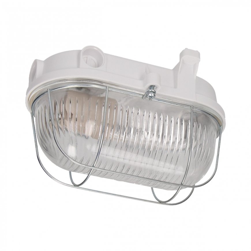 Orno OVAL 100 7063NB šviestuvas, 100W, E27, IP54, stiklinis difuzorius, plieno gaubtas, bakelitinis pagrindas – 3