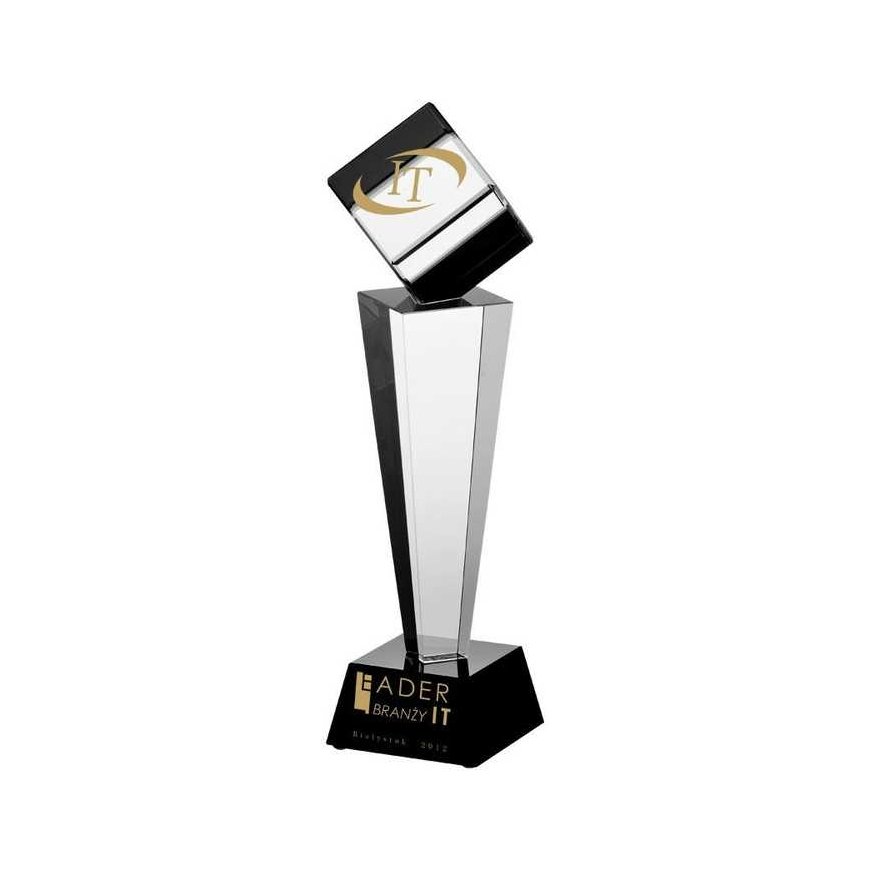 Tryumf Engraved glass trophy with case + paint filler – 2