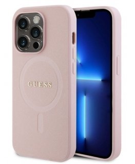 Guess Apple iPhone 15 Pro Saffiano MagSafe Case Pink