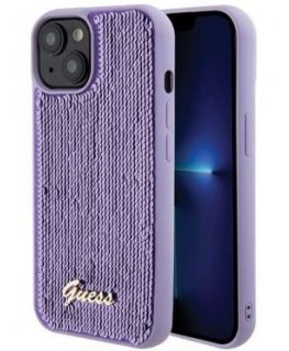 Guess Apple iPhone 15 HC SEQUIN SCRIPT METAL Purple