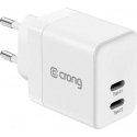 Charger Crong Charger connected to the network Crong Utra Compact GaN 35W PD 3.0 2x USB-C (white)
