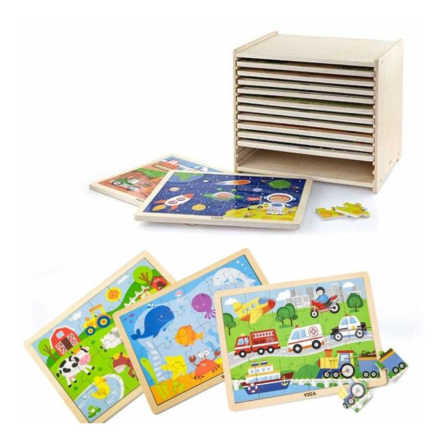Wooden puzzles 12 pcs. Viga Toys – 2