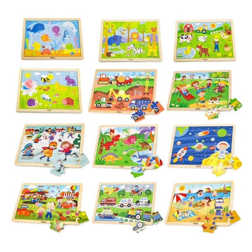 Medinės dėlionės 12vnt. Viga Toys – 3