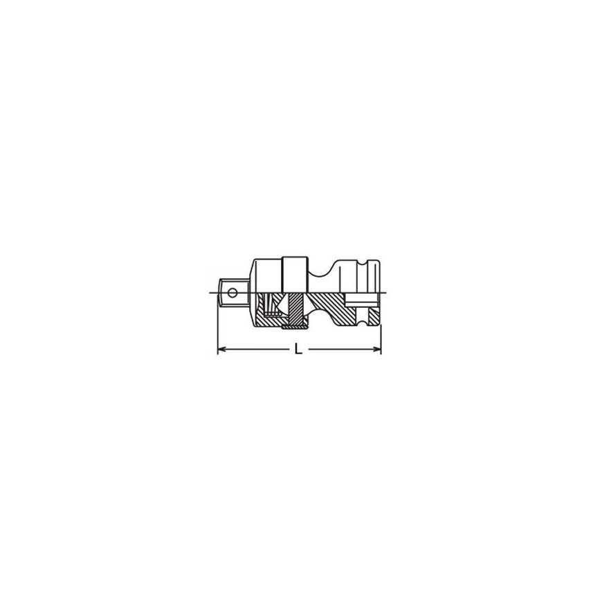 smūgio kampinė jungtis kvadratinei 1/2", KOKEN [14770-P] – 2