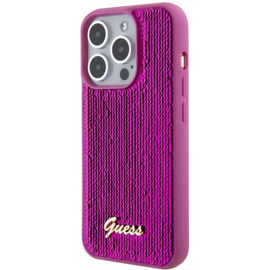 Dėklas Guess Sequin Script Logo Case for iPhone 15 Magenta – 2