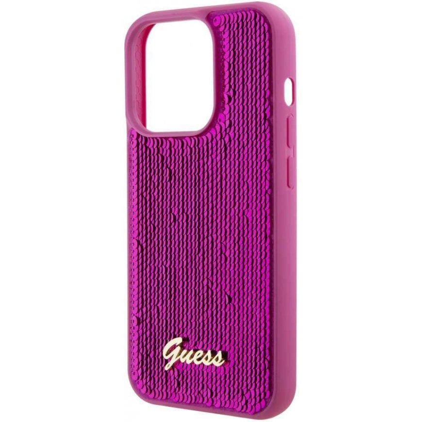 Case Guess Sequin Script Logo Case for iPhone 15 Magenta – 5