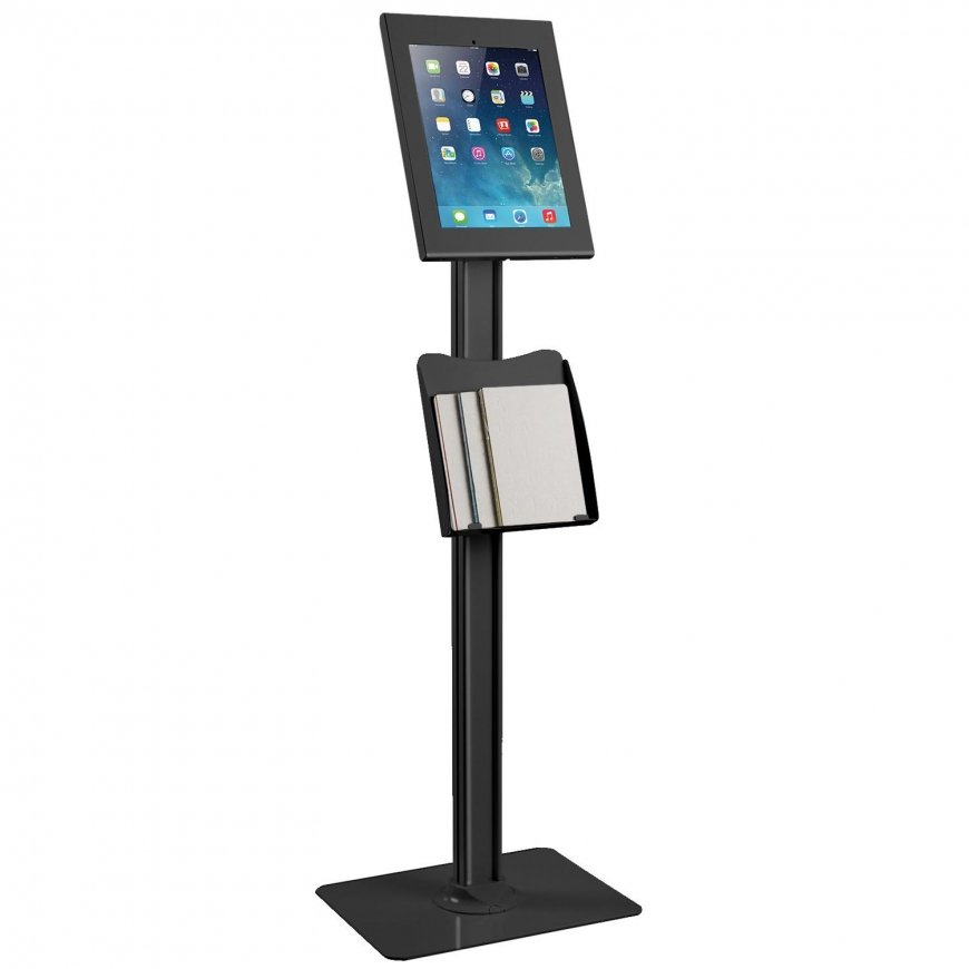 Maclean tablet holder, lockable, black, iPad