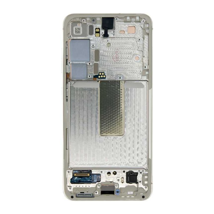 Skystųjų kristalų ekranas + jutiklinis blokas + priekinis dangtelis Samsung S911 Galaxy S23 kreminis (pakeitimų paketas) – 2