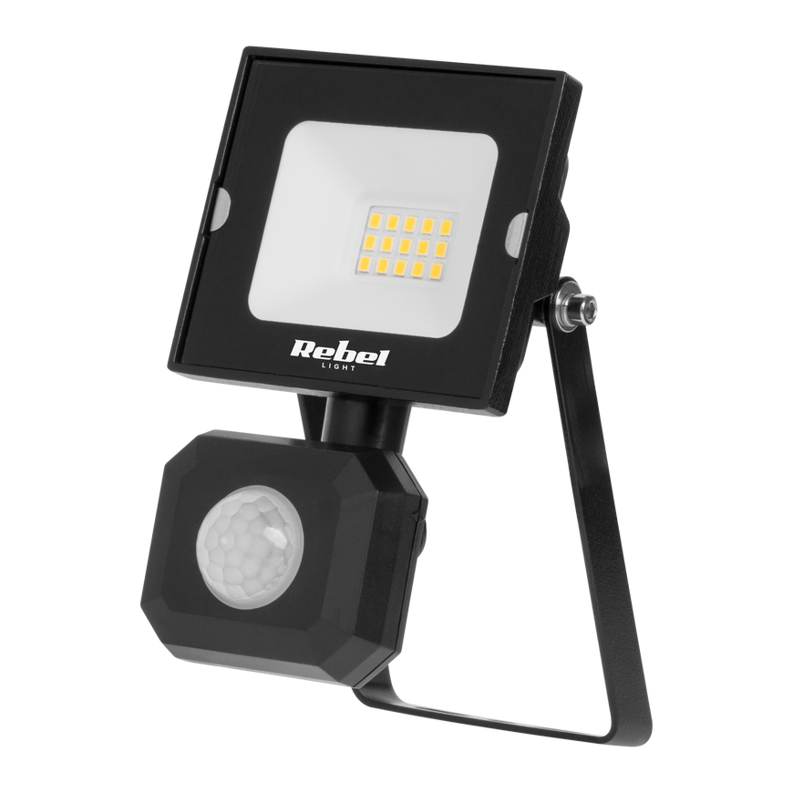 Rebel 10W LED spotlight with motion and twilight sensor, 4000K, 230V – 5