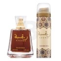 Lattafa Raghba unisex set (100 ml EDP perfume + 50 ml spray deodorant)